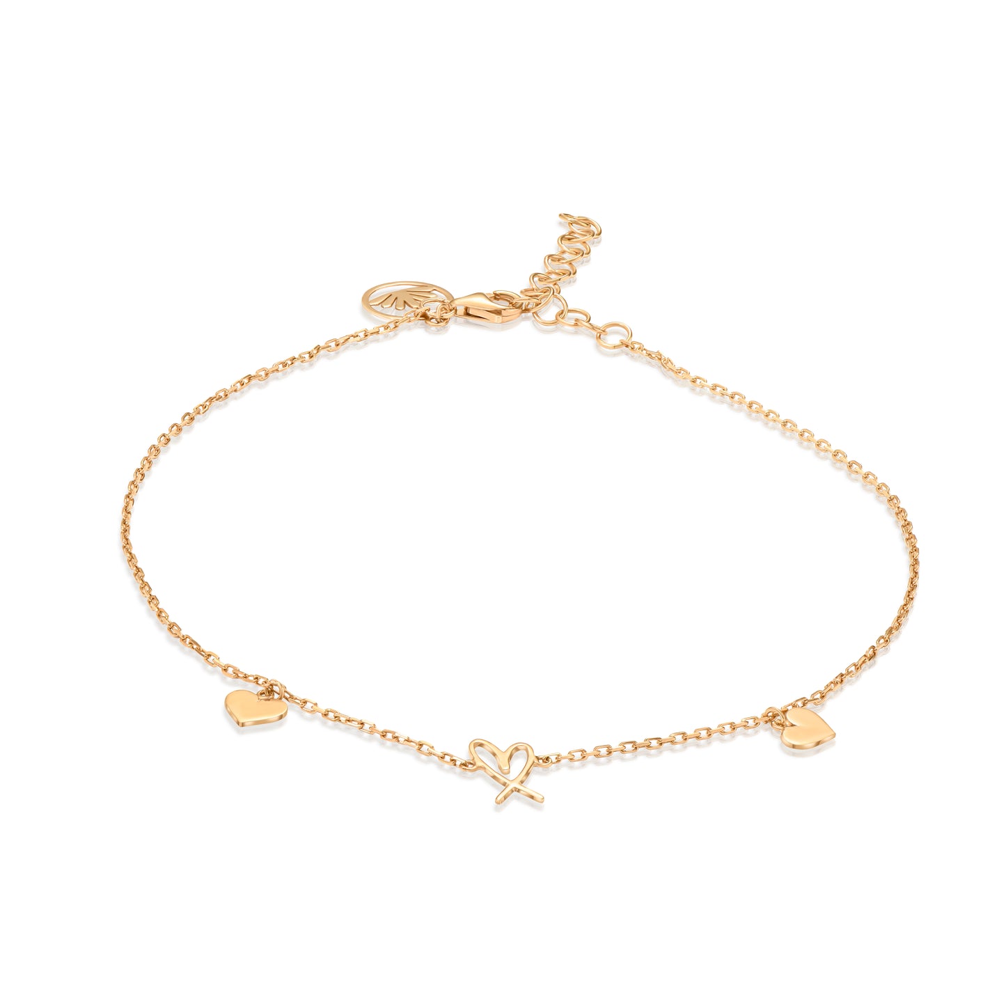 Rose Gold Heart Anklet