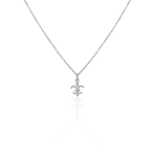 Fleur De Lis in White Gold